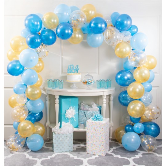 Blue & Gold Balloon Garland Kit (112 Pieces)