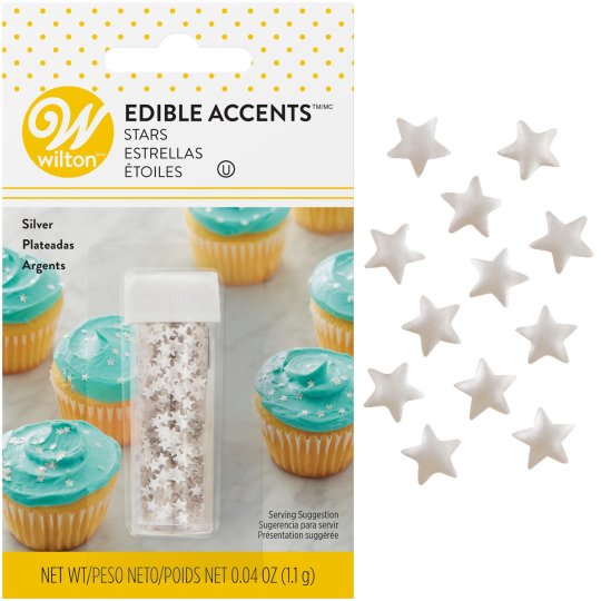 Wilton Edible Glitter Silver Stars