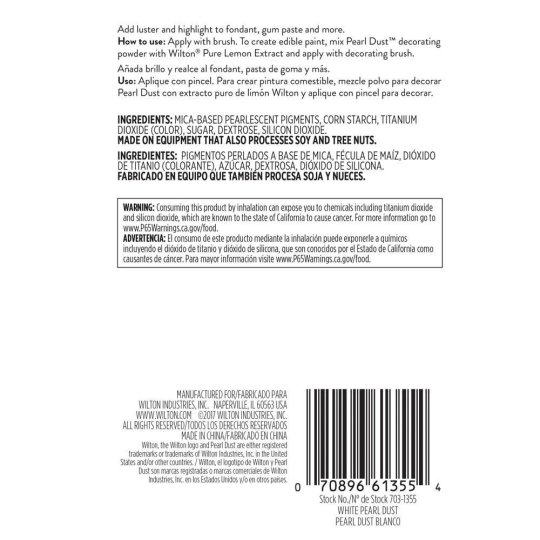 Wilton Edible White Pearl Dust | Edible Drink Glitter