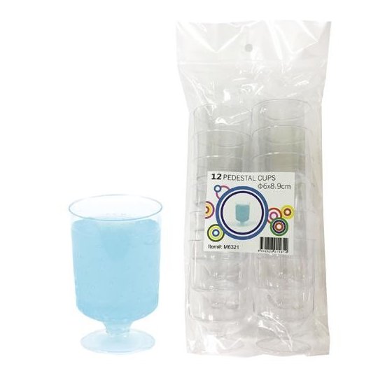 Mini Plastic Pedestal Dessert Cups (Pack of 12)