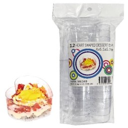 Plastic Heart Shaped Dessert Cups (Pack of 12)