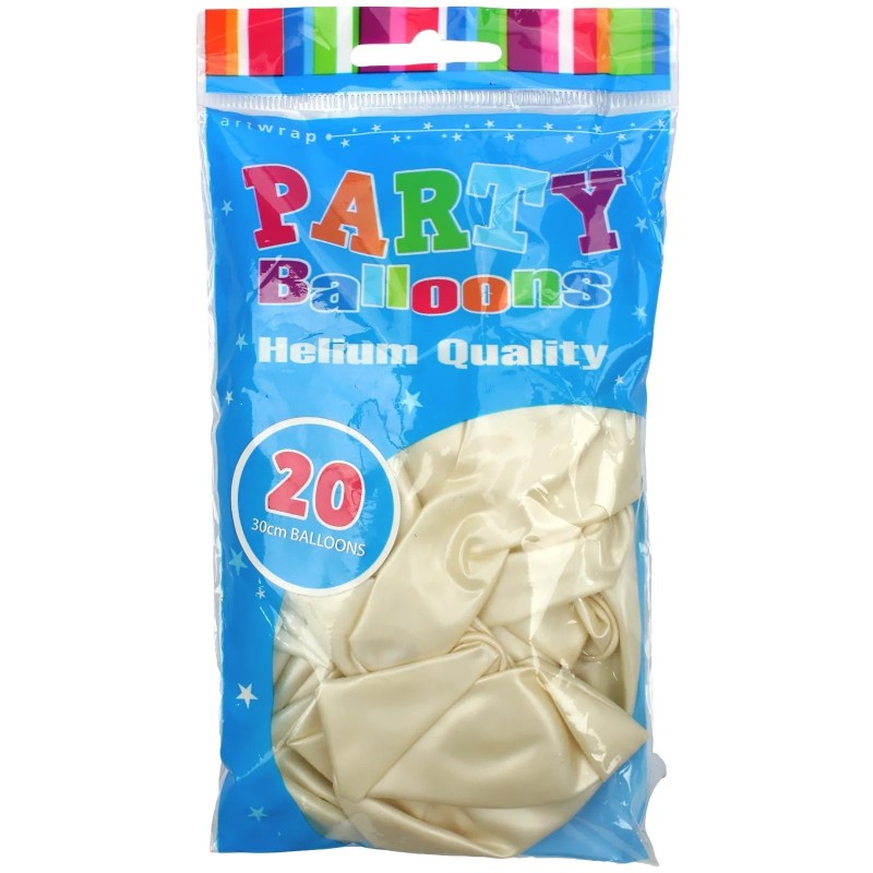 30cm White Pearl Balloons (Pack of 20)