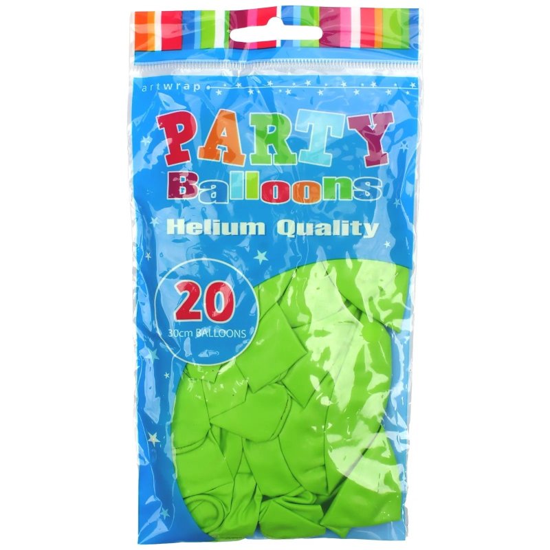 30cm Light Green Latex Balloons (Pack of 20) | Green Party Supplies