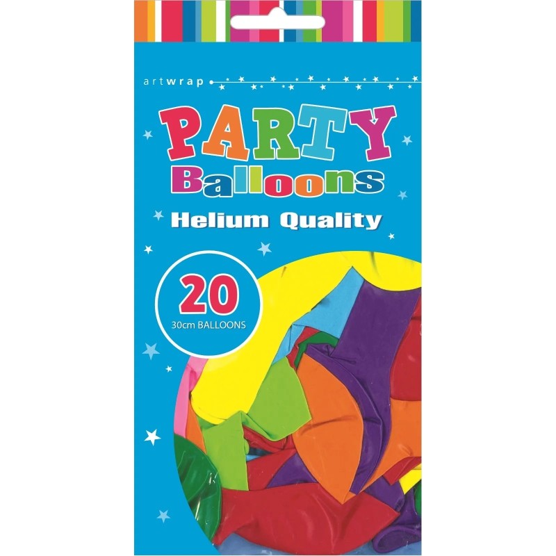 30cm Assorted Colour Latex Balloons (Pack of 20) | Party Decorations