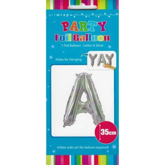 Silver Letter A Balloon 35cm | Letter Balloons