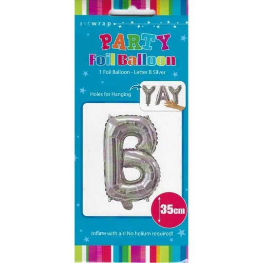 Silver Letter B Balloon 35cm