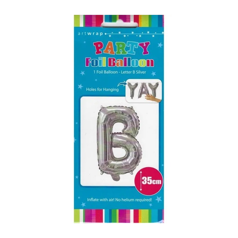Silver Letter B Balloon 35cm