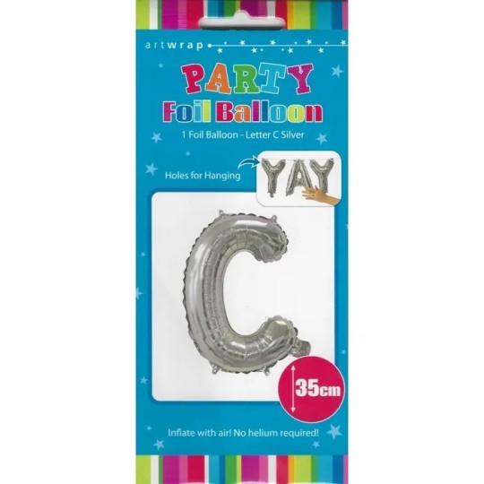 Silver Letter C Balloon 35cm