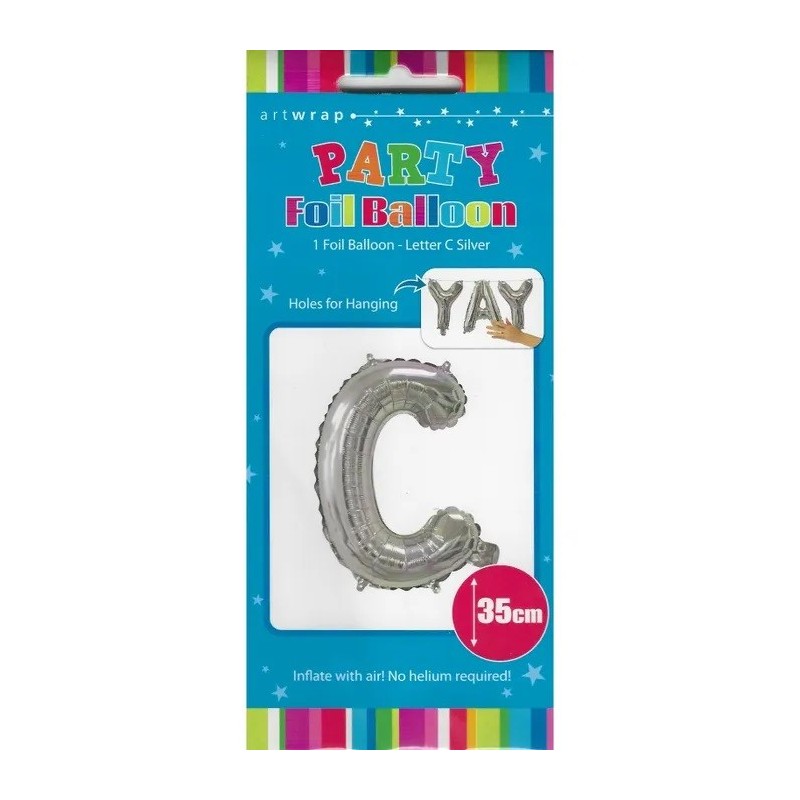 Silver Letter C Balloon 35cm