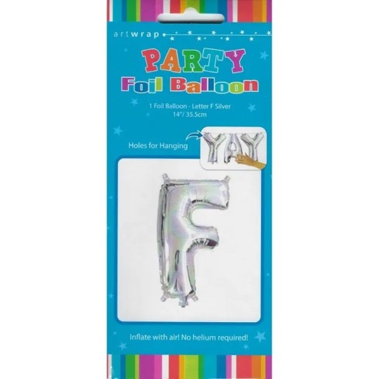 Silver Letter F Balloon 35cm