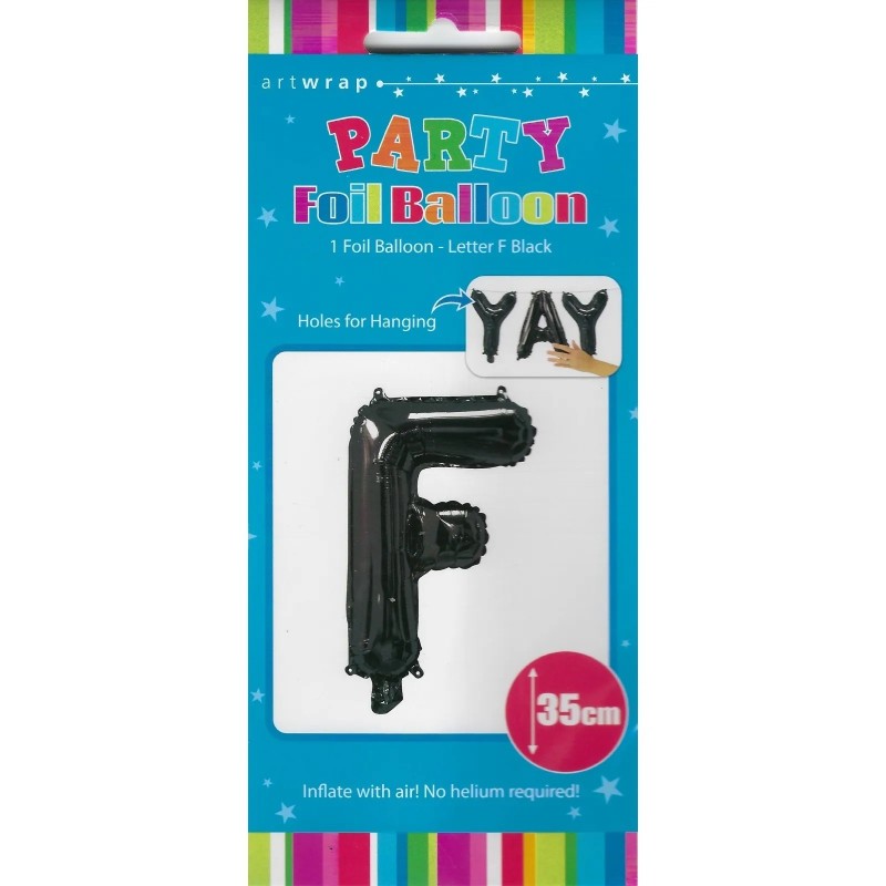 Black Letter F Balloon 35cm