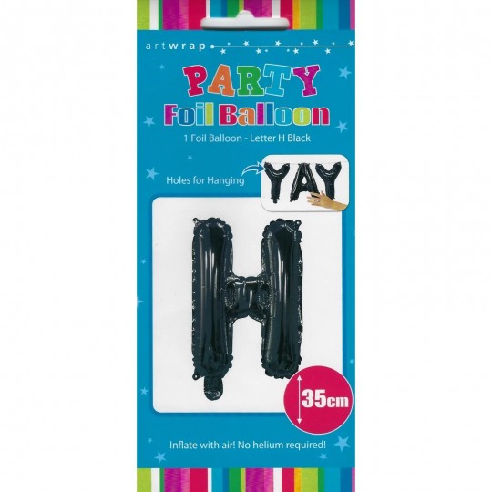 Black Letter H Balloon 35cm