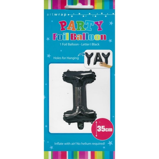 Black Letter I Balloon 35cm