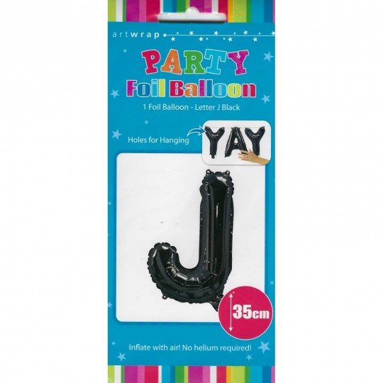 Black Letter J Balloon 35cm