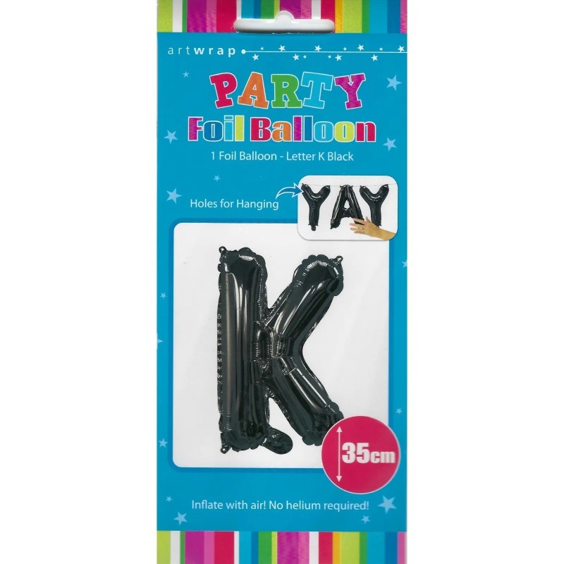 Black Letter K Balloon 35cm
