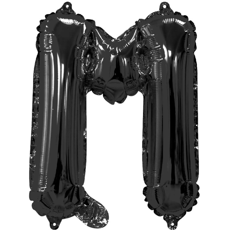 Black Letter M Balloon 35cm