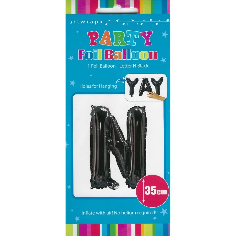 Black Letter N Balloon 35cm