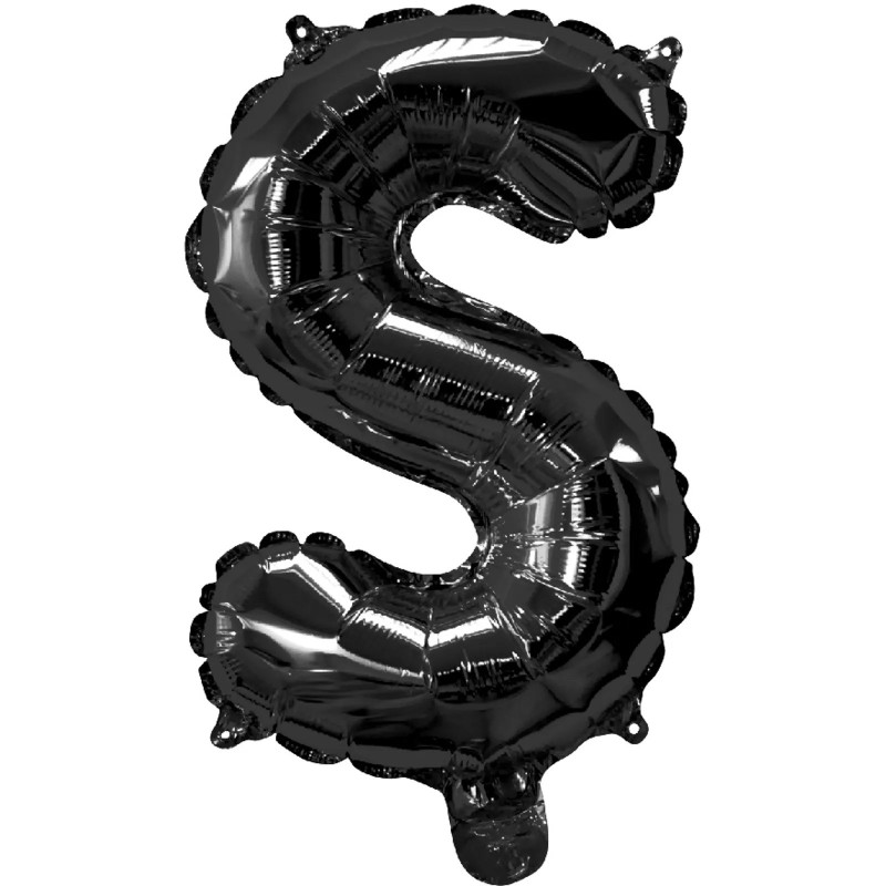 Black Letter S Balloon 35cm