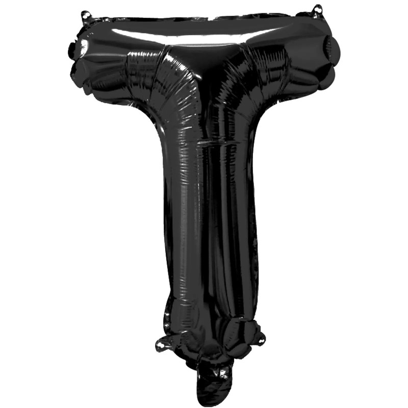 Black Letter T Balloon 35cm