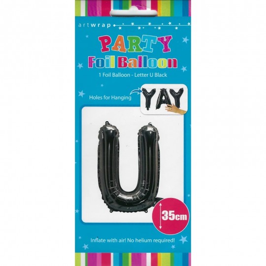 Black Letter U Balloon 35cm