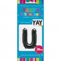Black Letter U Balloon 35cm