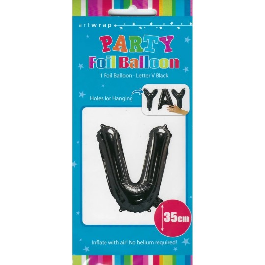Black Letter V Balloon 35cm