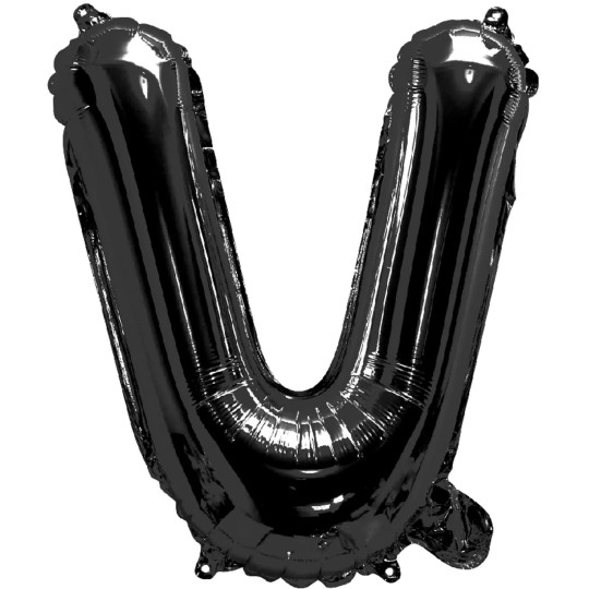 Black Letter V Balloon 35cm