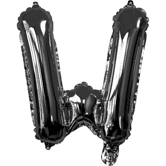 Black Letter W Balloon 35cm