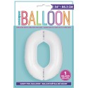 Matte White Number 0 Balloon 86cm