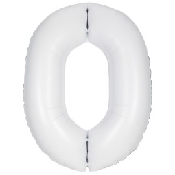 Matte White Number 0 Balloon 86cm