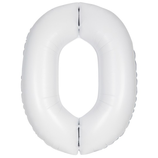 Matte White Number 0 Balloon 86cm