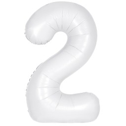Matte White Number 2 Balloon 86cm