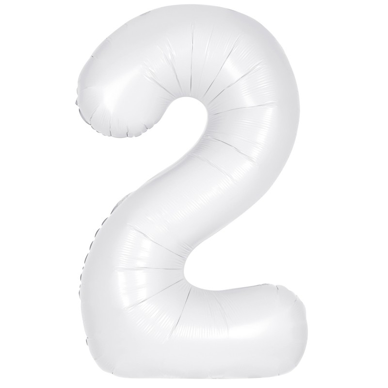 Matte White Number 2 Balloon 86cm