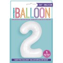 Matte White Number 2 Balloon 86cm