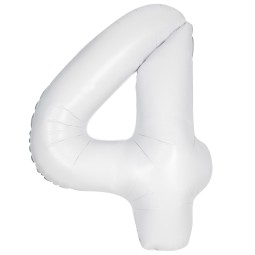 Matte White Number 4 Balloon 86cm