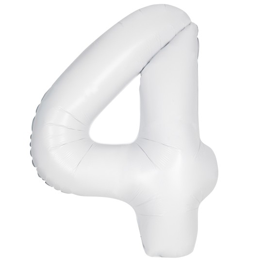 Matte White Number 4 Balloon 86cm