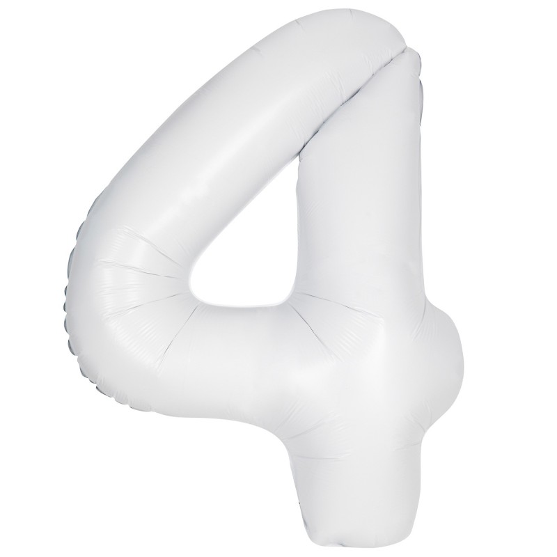 Matte White Number 4 Balloon 86cm
