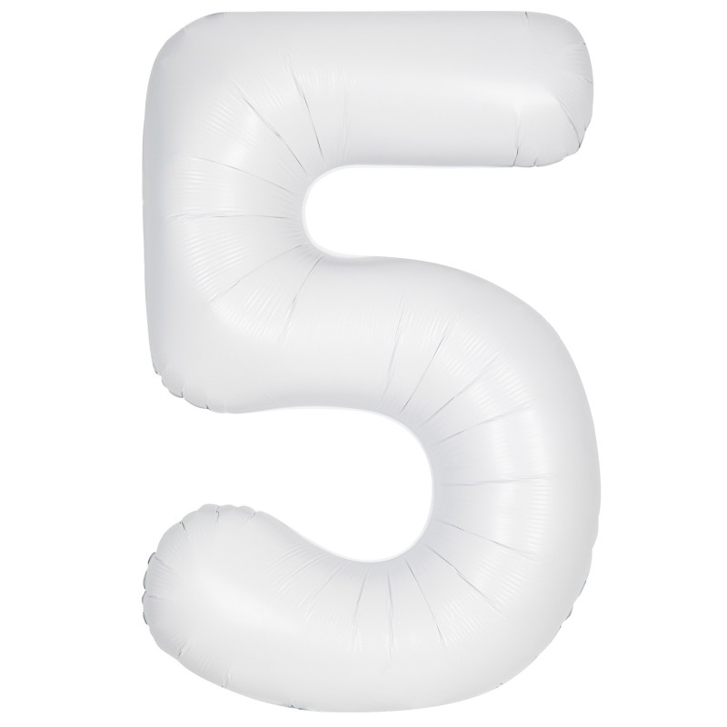 Matte White Number 5 Balloon 86cm