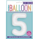 Matte White Number 5 Balloon 86cm