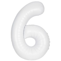 Matte White Number 6 Balloon 86cm