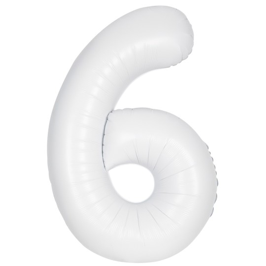 Matte White Number 6 Balloon 86cm