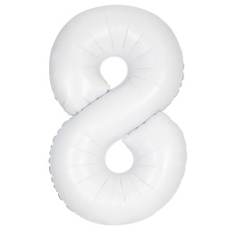 Matte White Number 8 Balloon 86cm