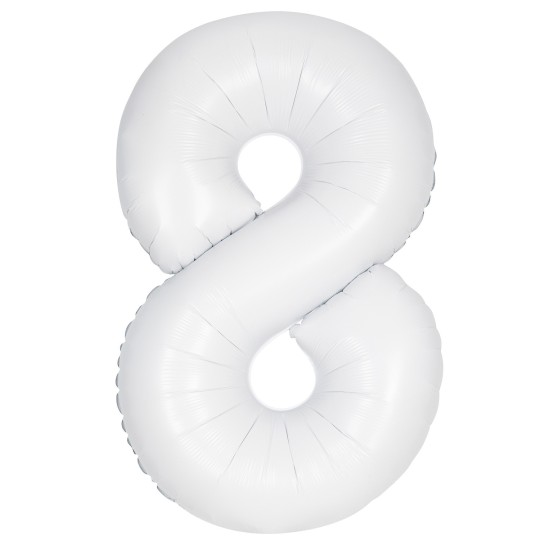 Matte White Number 8 Balloon 86cm
