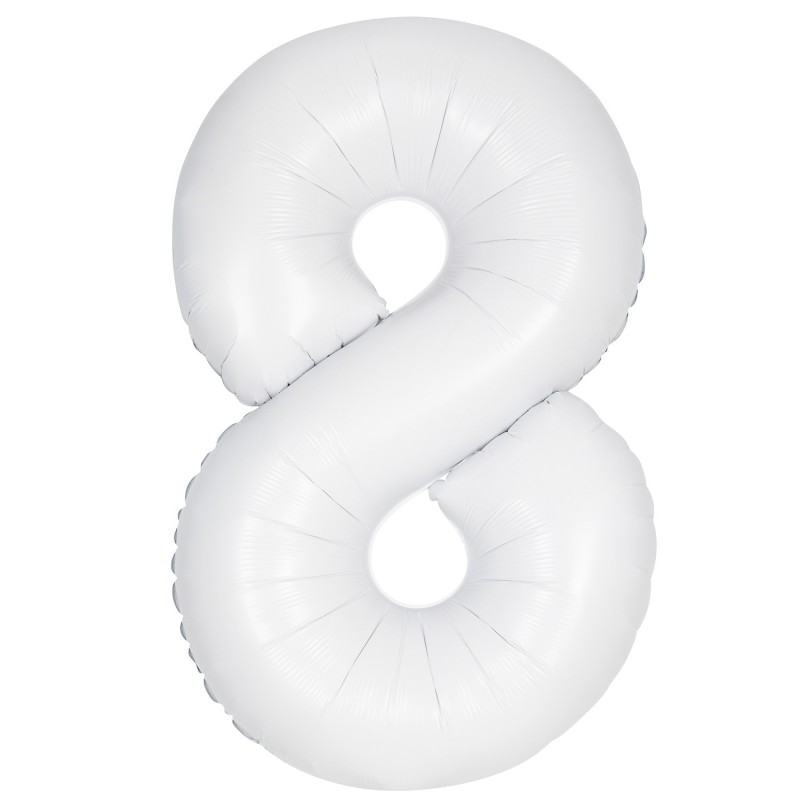 Matte White Number 8 Balloon 86cm