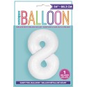 Matte White Number 8 Balloon 86cm