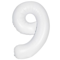Matte White Number 9 Balloon 86cm