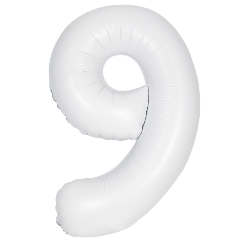 Matte White Number 9 Balloon 86cm