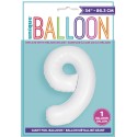 Matte White Number 9 Balloon 86cm