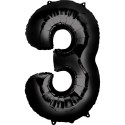 Black Number 3 Balloon 86cm