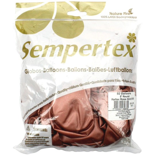 12cm Reflex Mini Rose Gold Balloons (Pack of 50)